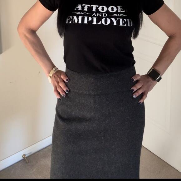 Rafaella Charcoal midi pencil skirt size 4 - Picture 7 of 16